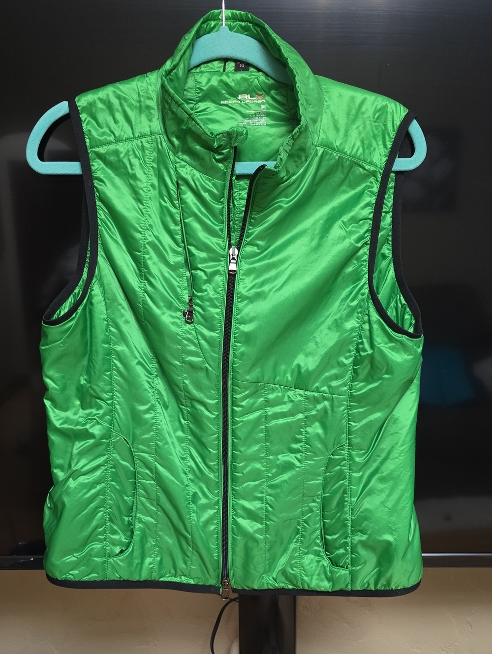 Ralph Lauren Bright Green Quilted Sleeveless Vest